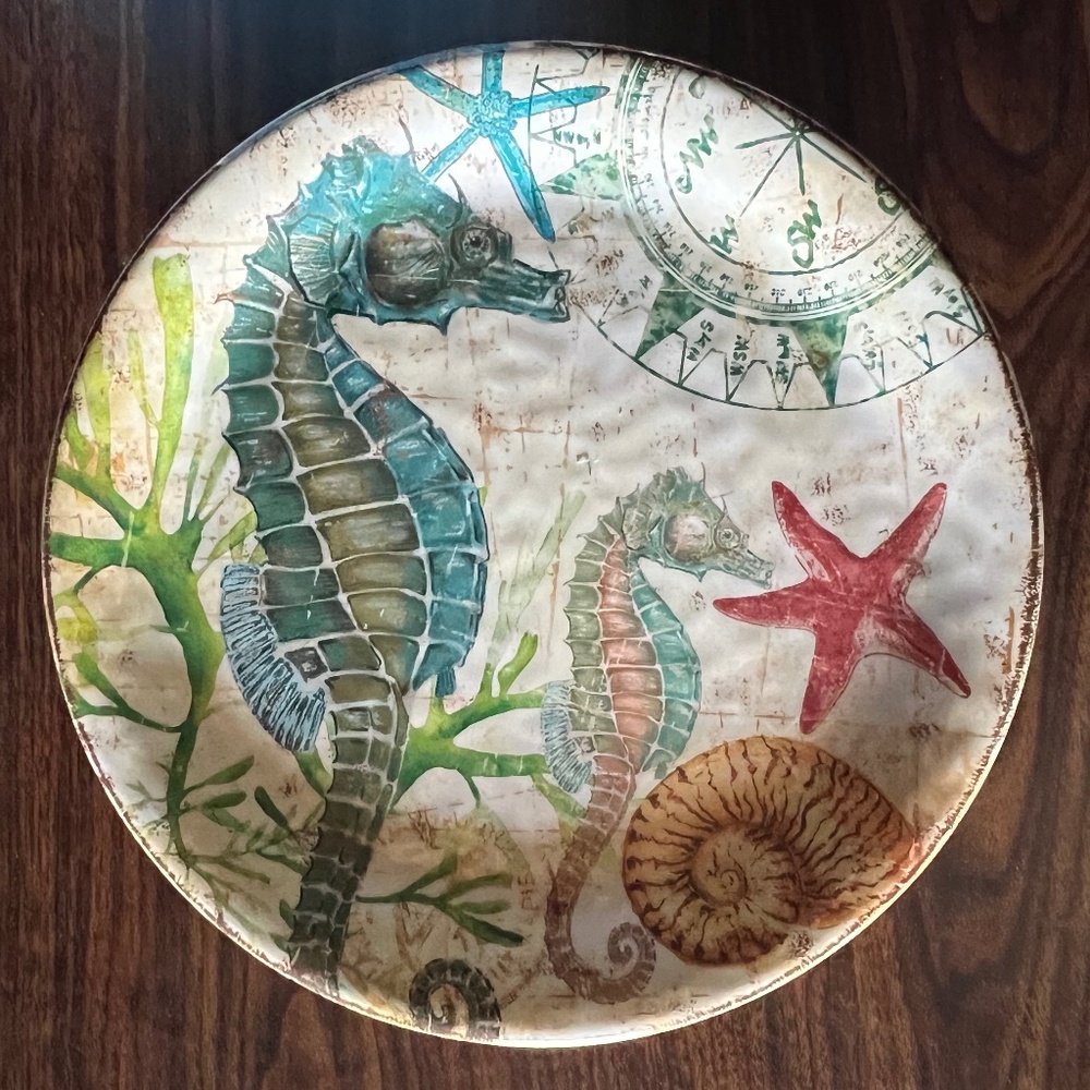 Seahorse Melamine Salad Plate - Picture 3 of 3